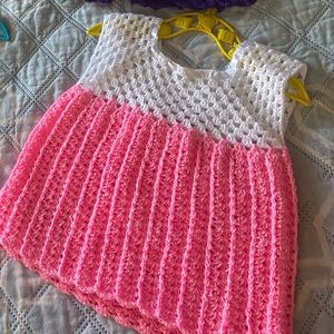 Hand made knitted dress for baby